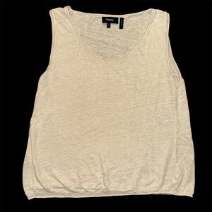 Theory Women's Off-White Tank Top 100% Linen